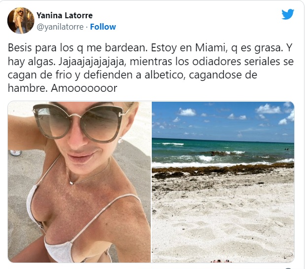 Más miserable que nunca, la ultramacrista Cotorra Latorre se burló desde Miami de los que la pasan mal en Argentina