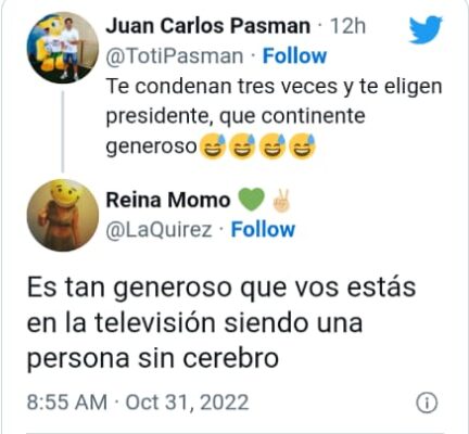 Toti Pasman criticó a los votantes de Lula, y le recordaron aquellas proféticas palabras de Diego, pero en portugués: “Você também o tem dentro”