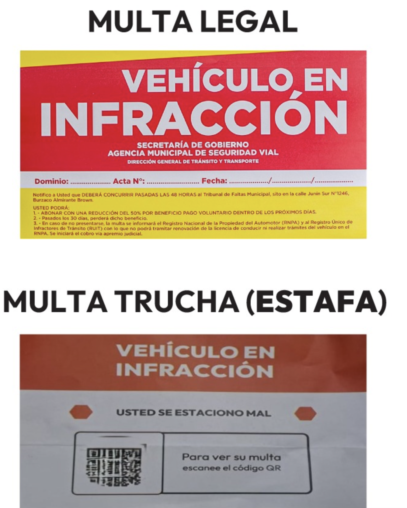 Advierten sobre una nueva modalidad de estafas: las falsas infracciones ...